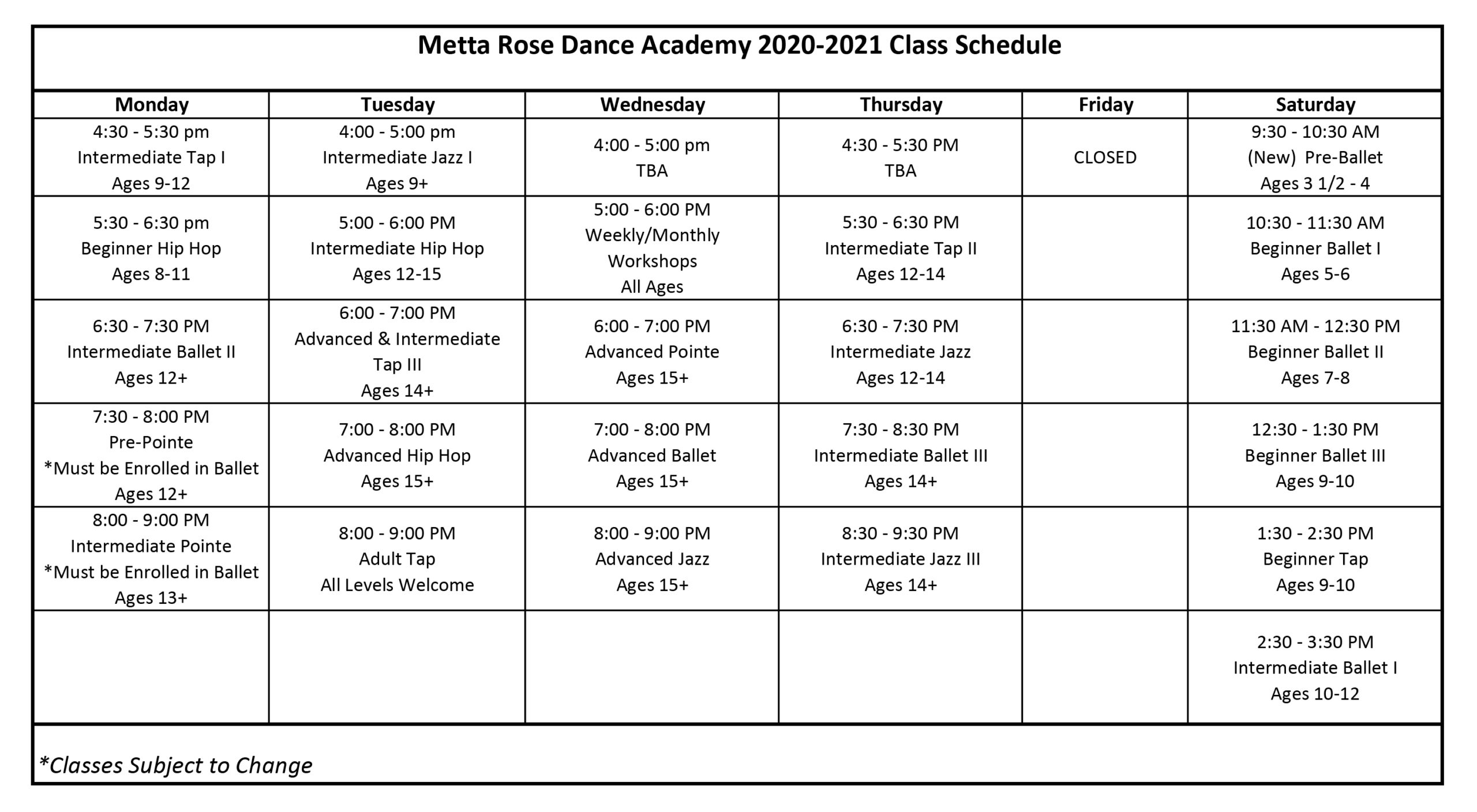 MRDA Class Schedule 2020-2021.xlsx